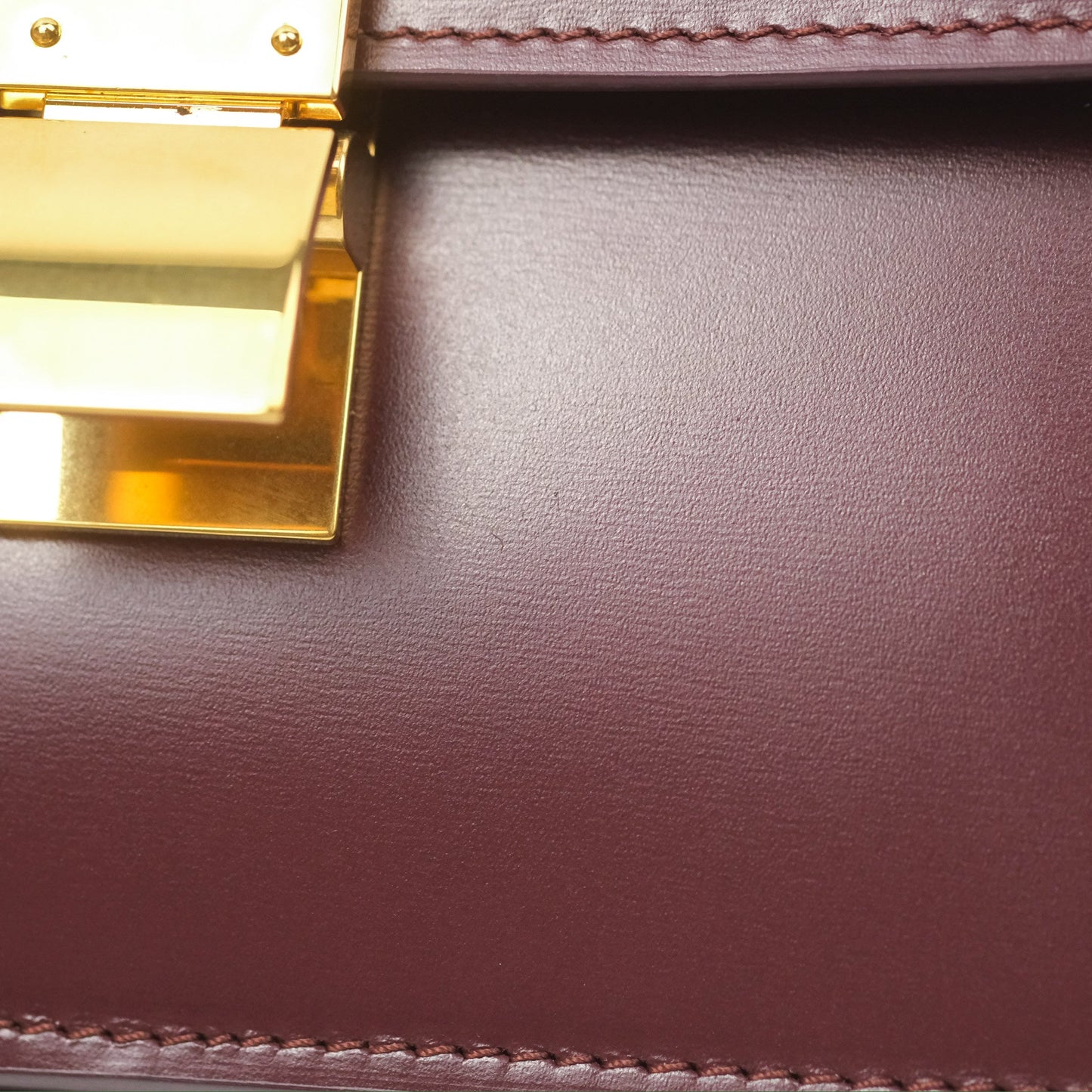 Celine Teen Classic Box Flap Burgundy Calfskin