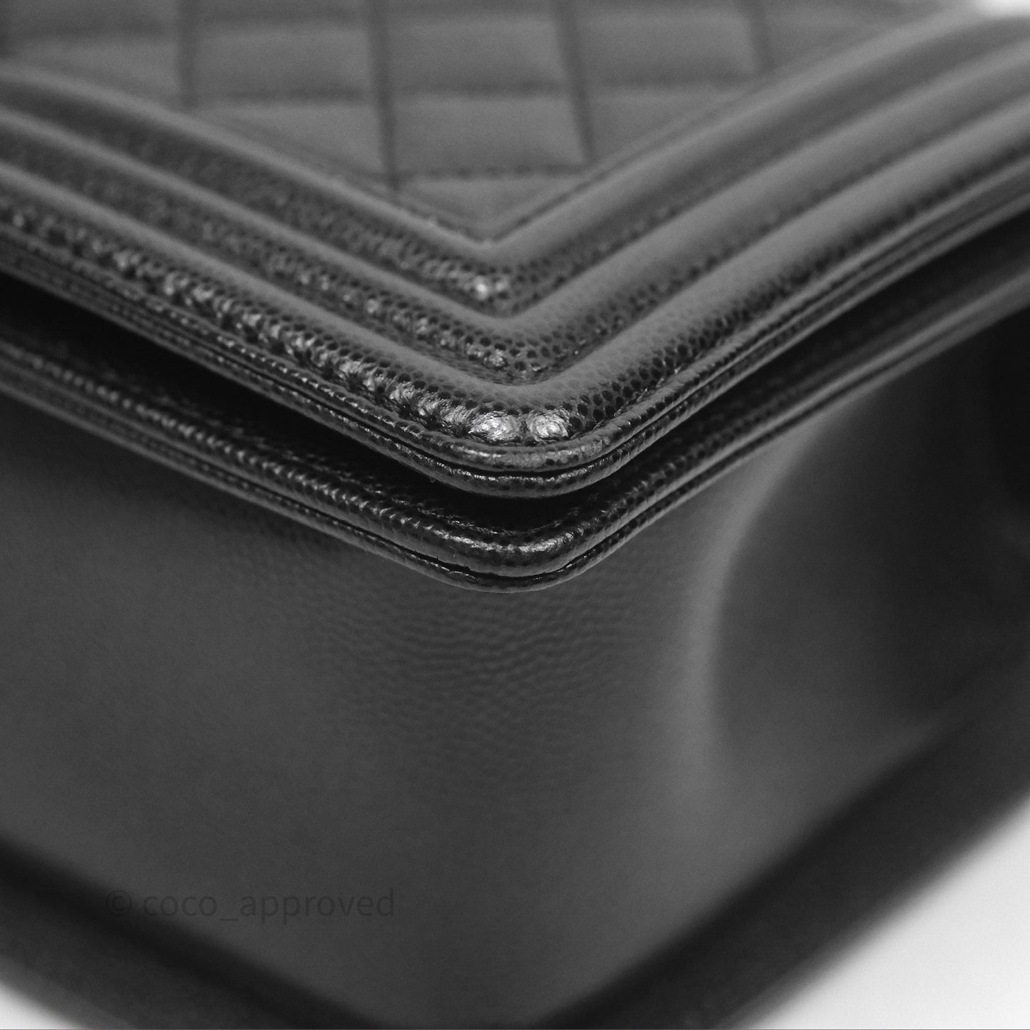 Chanel Quilted Medium Boy Black Caviar Ruthenium Hardware