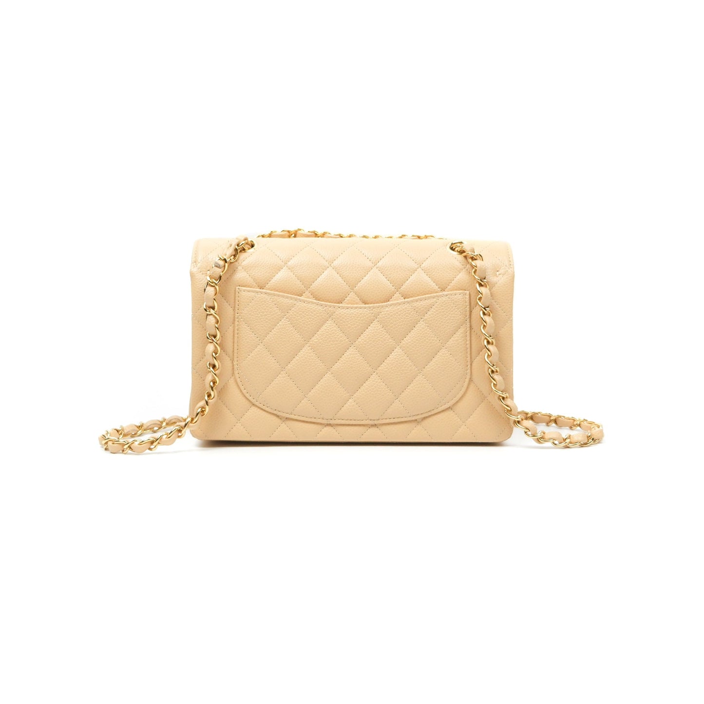 Chanel Small Quilted Classic Flap Beige Caviar Gold Hardware