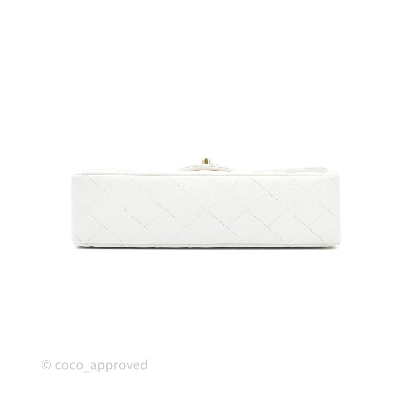 Chanel M/L Medium Double Flap Bag White Caviar Gold Hardware