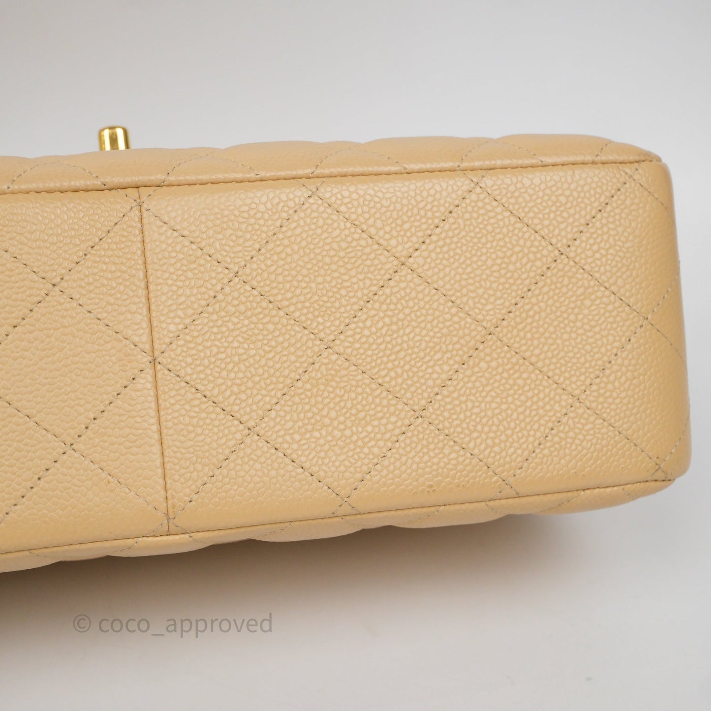 Chanel Jumbo Double Flap Beige Caviar Gold Hardware⁣⁣