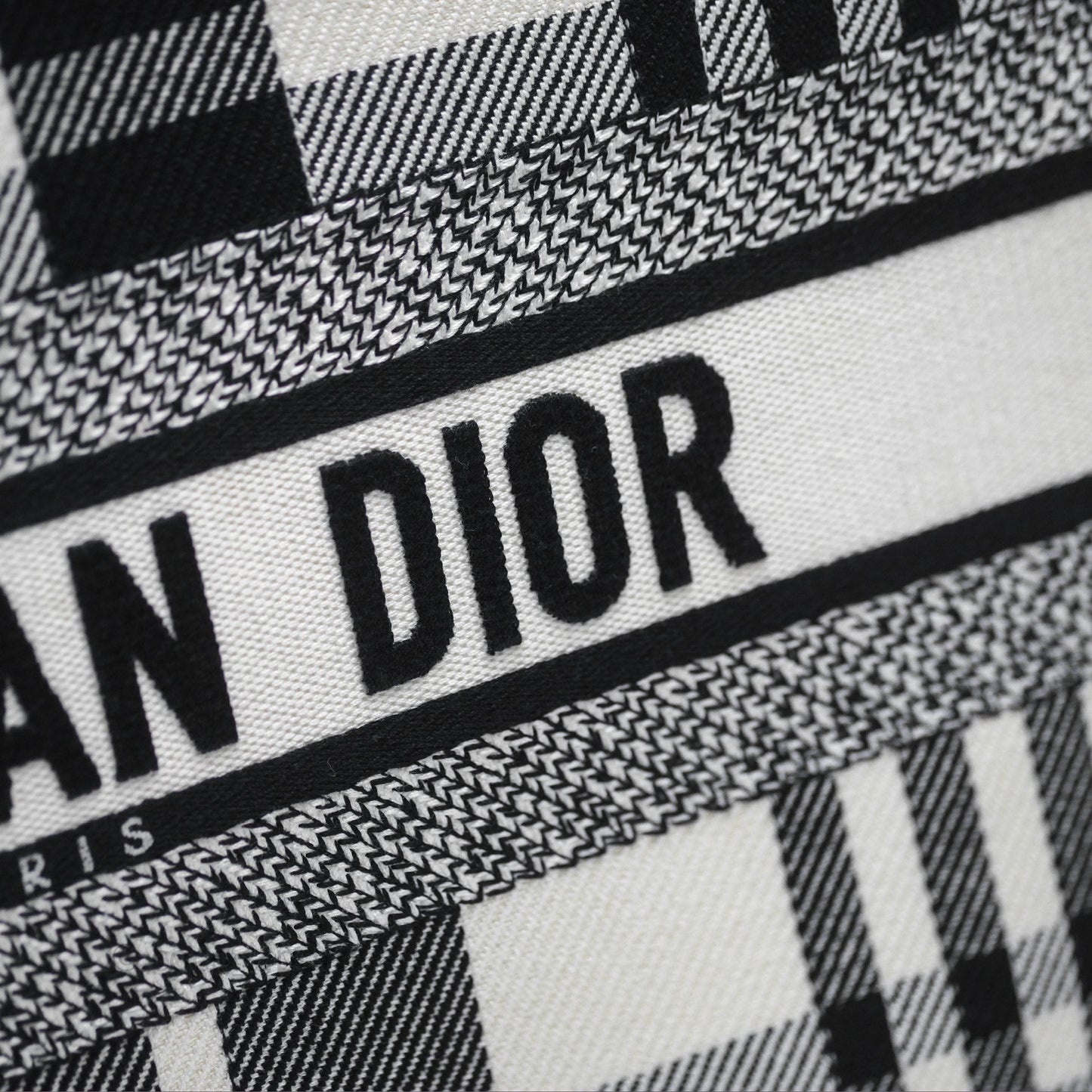 Christian Dior Large Check'n'Dior Book Tote Black/ White Canvas