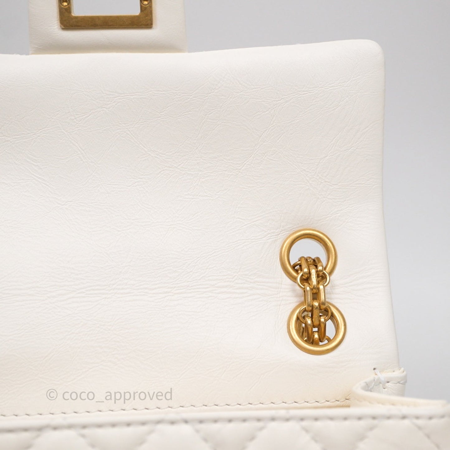 Chanel Mini Reissue 224 White Calfskin Aged Gold Hardware