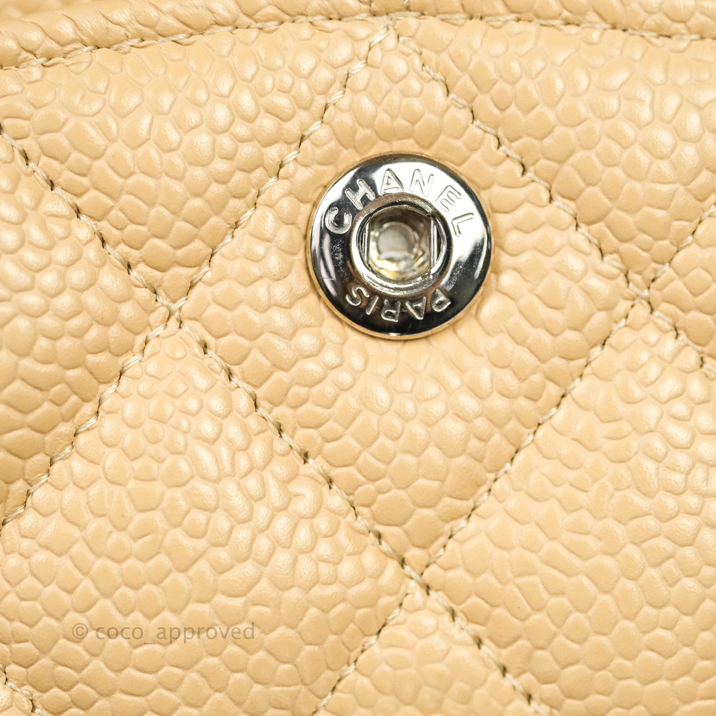 Chanel Classic Small S/M Flap Beige Caviar Silver Hardware