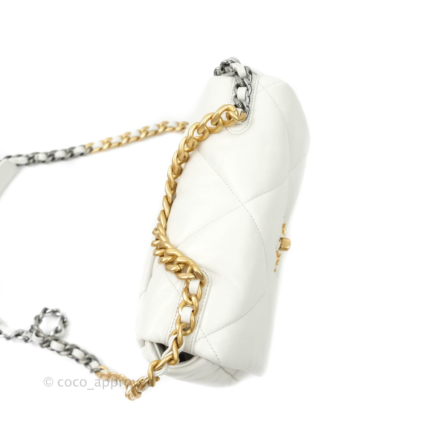 Chanel 19 Small White Mixed Hardware