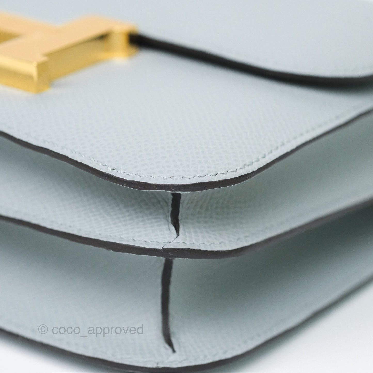 Hermès Constance Mini 18cm Blue Glacier 8U Epsom Gold Hardware