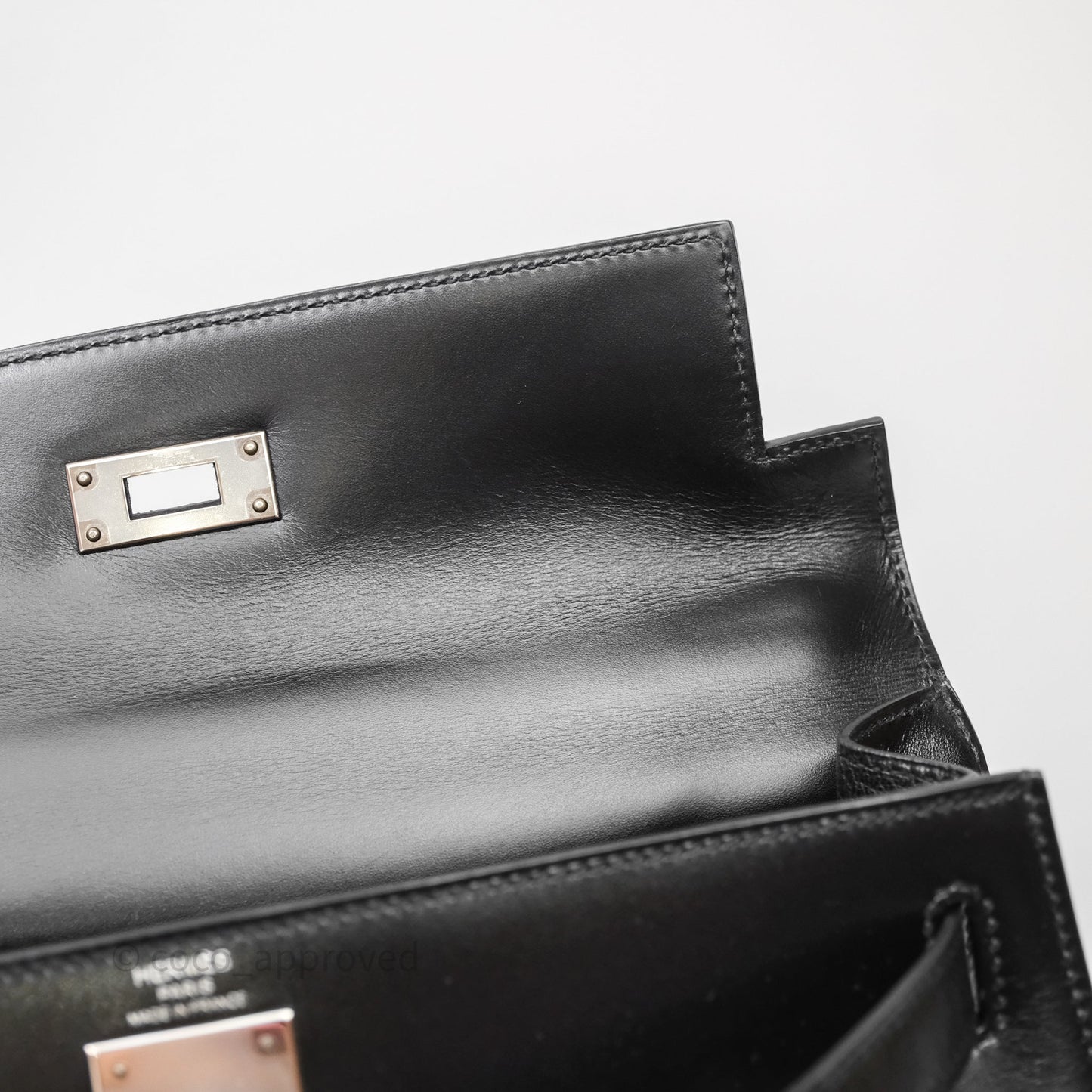 Hermès Kelly 28 Sellier Black Noir 89 Box Leather Palladium Hardware