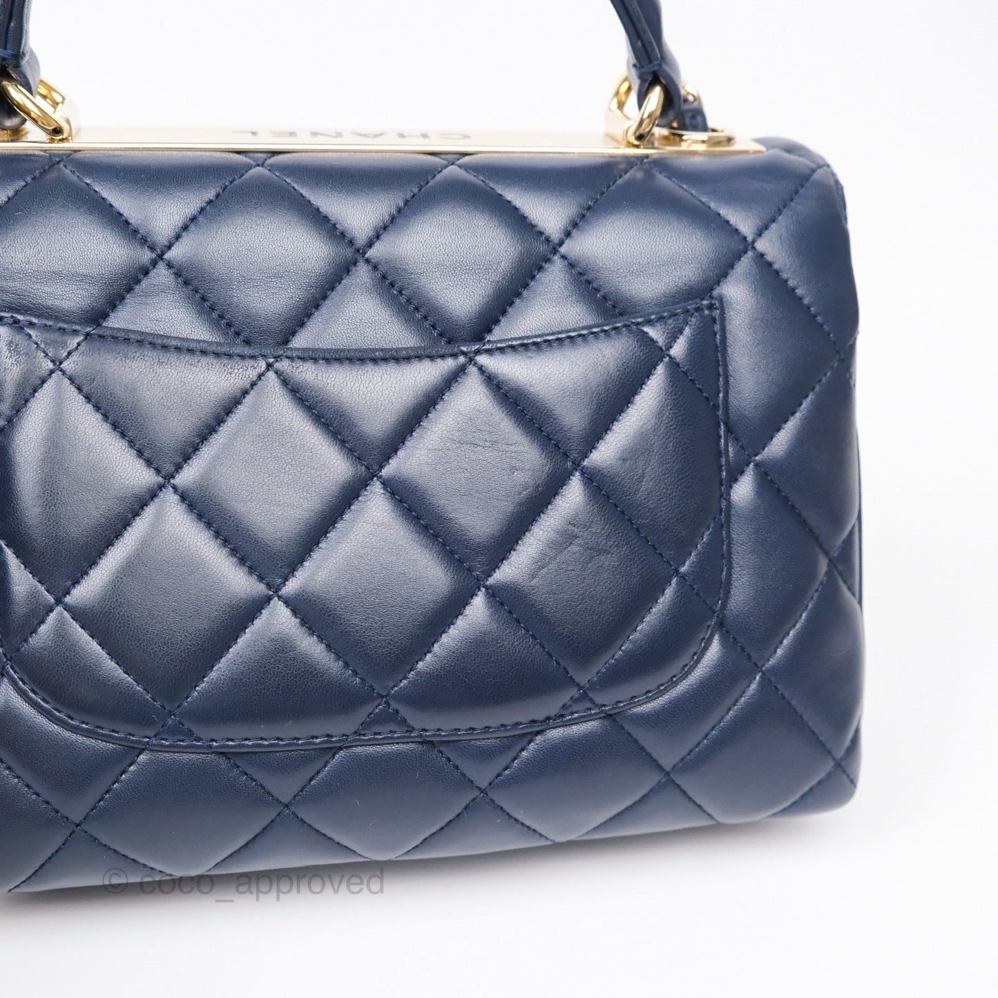 Chanel Small Trendy CC Navy Lambskin Gold Hardware