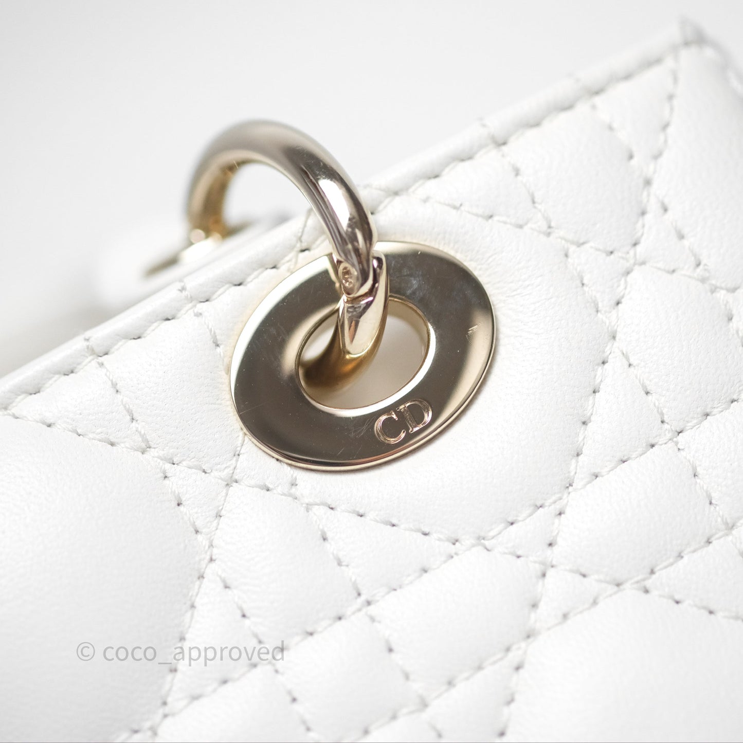Christian Dior Micro Lady D-Joy Bag Latte Lambskin Cannage Gold Hardware