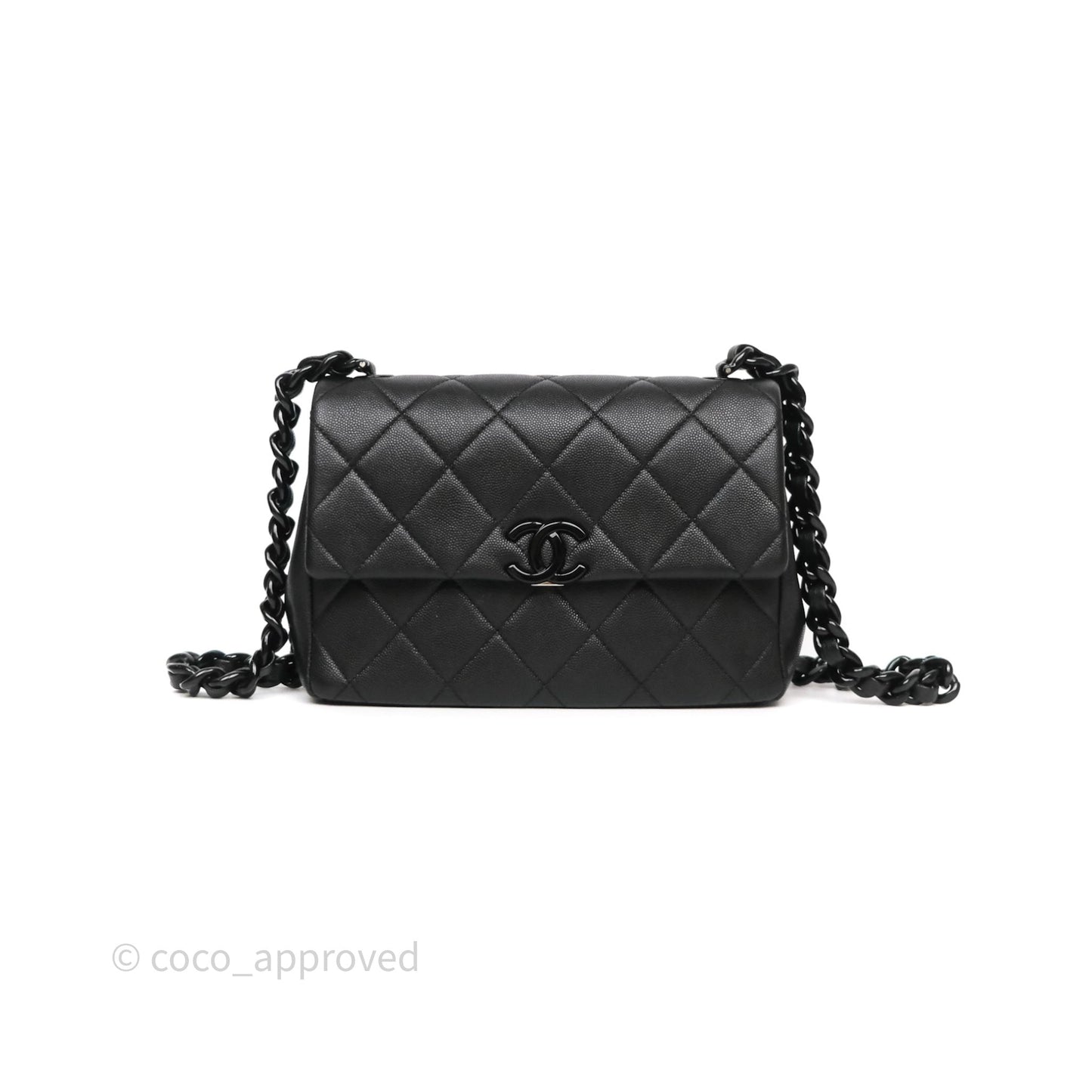 Chanel Quilted My Everything Medium Flap Bag So Black Caviar Incognito Hardware
