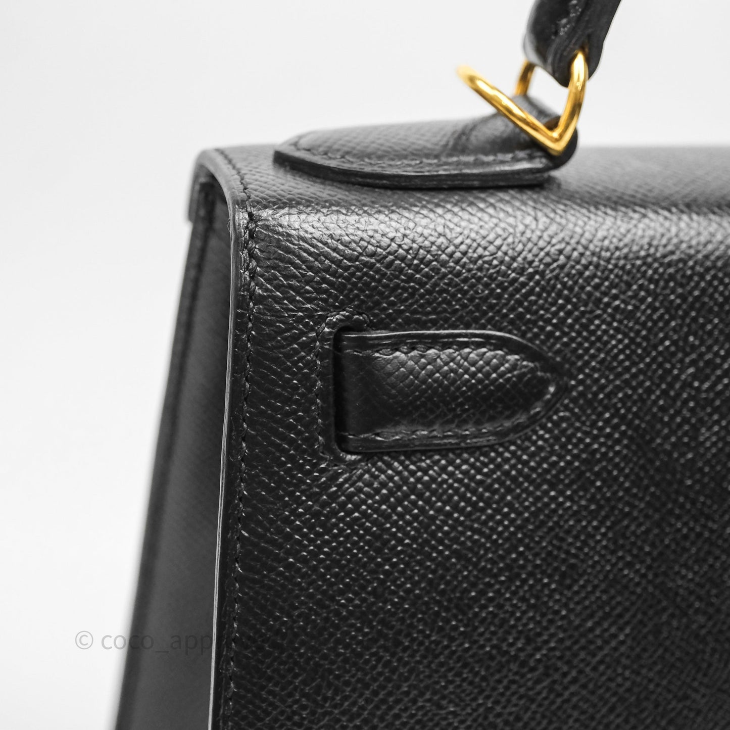 Hermès Kelly 28 Sellier Black Noir 89 Epsom Gold Hardware