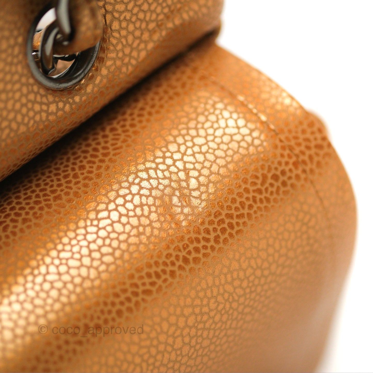 Chanel Quilted Maxi Double Flap Bronze Caviar Dark Silver Hardware