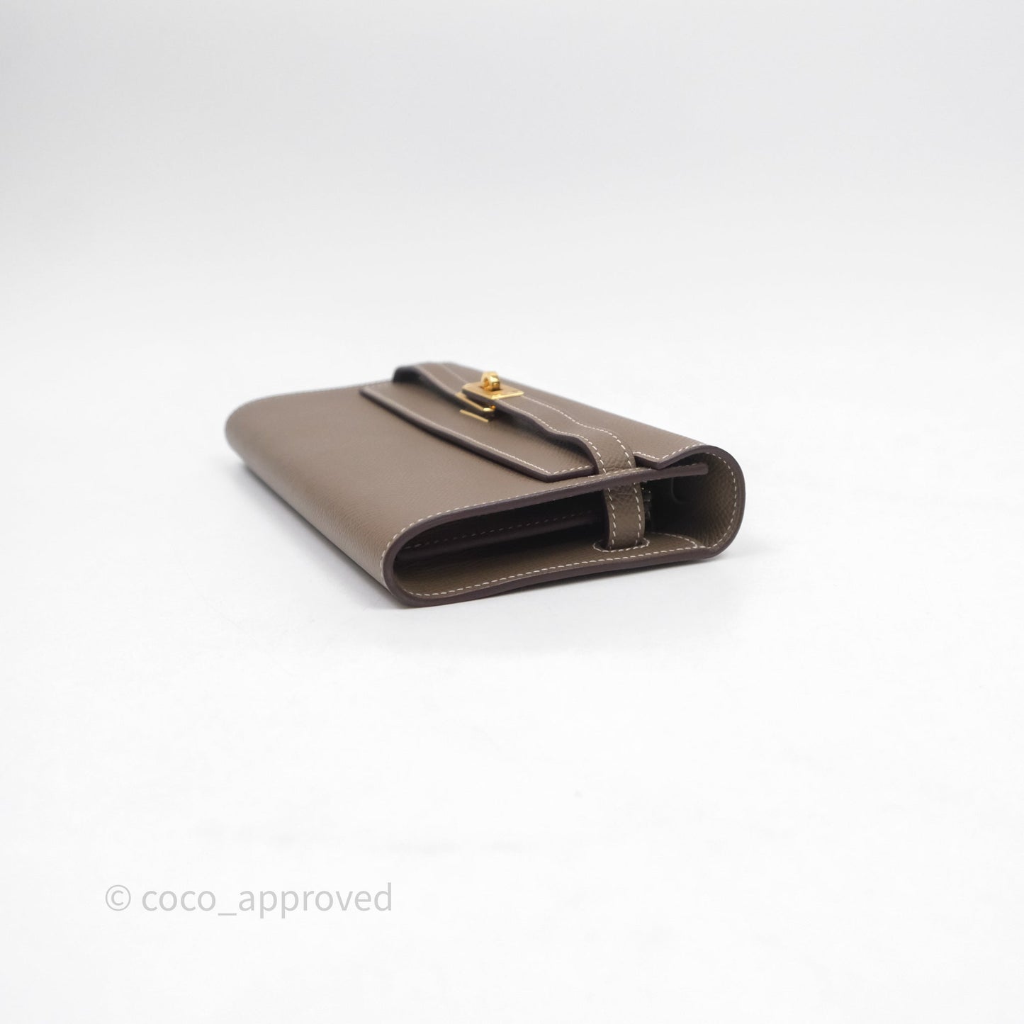 Hermès Kelly To Go Wallet Etoupe 18 Epsom Gold Hardware