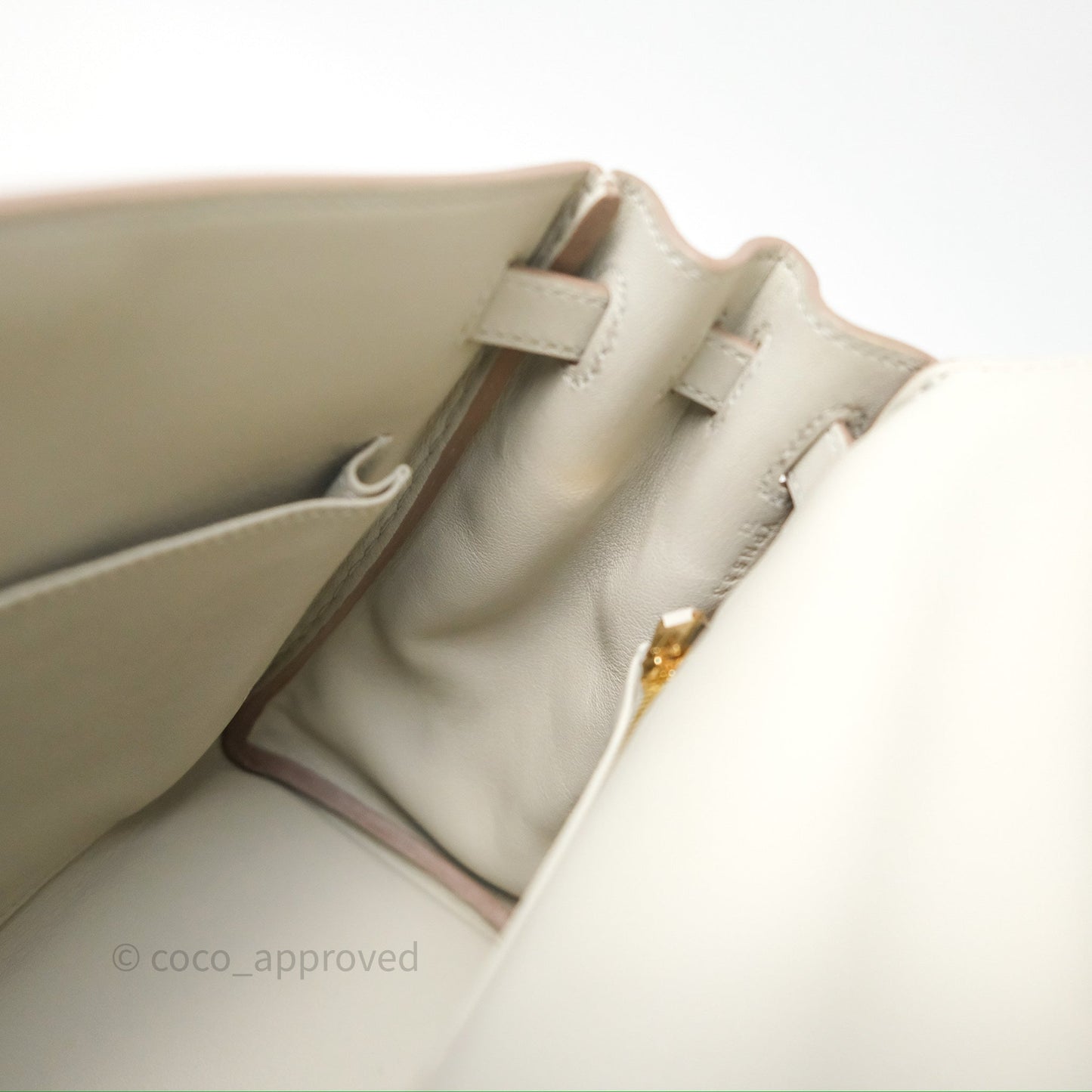 Hermès Retourne Swift Kelly 25 Gris Perle 80 Gold Hardware
