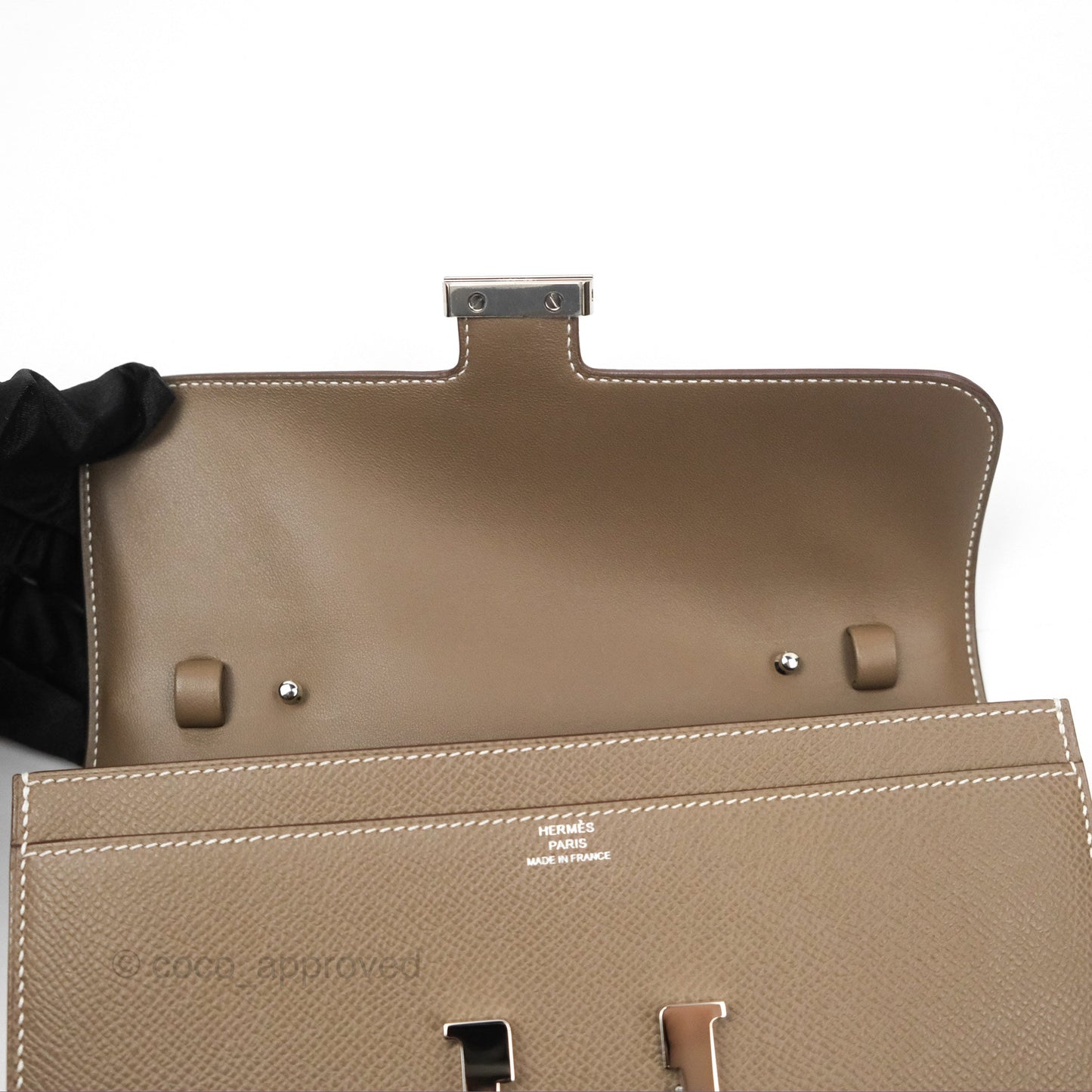 Hermès Constance To Go Wallet Etoupe Epsom Palladium Hardware