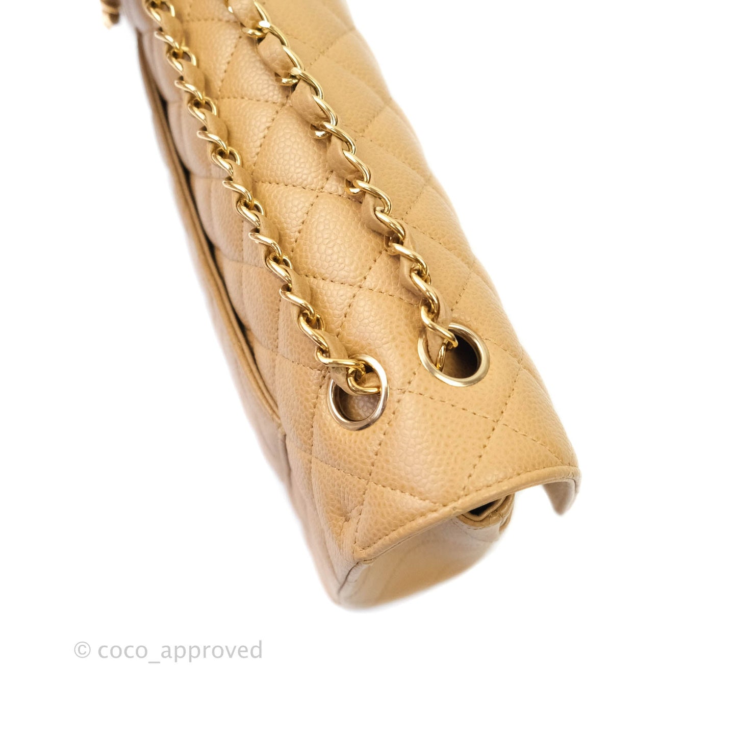 Chanel Classic M/L Medium Double Flap Dark Beige Caviar 24K Gold Hardware