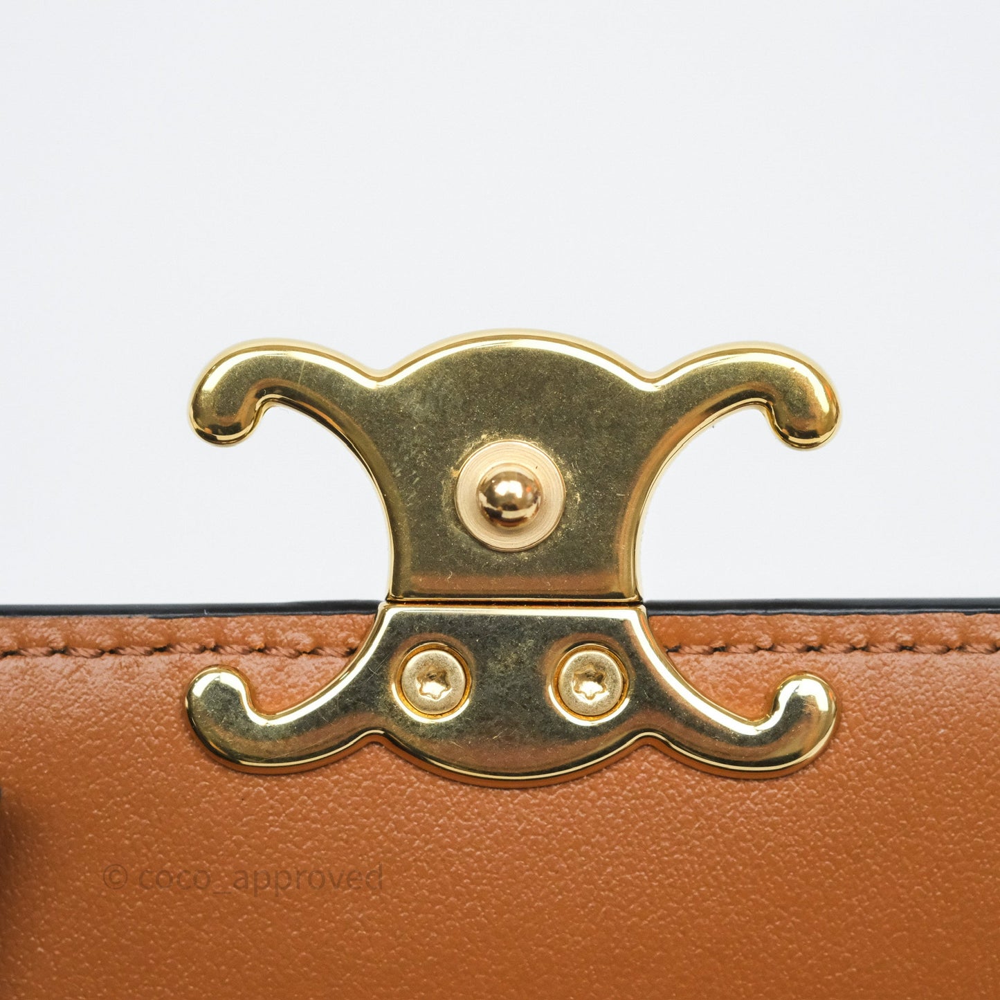 Celine Compact Wallet with Coin Triomphe Canvas Tan