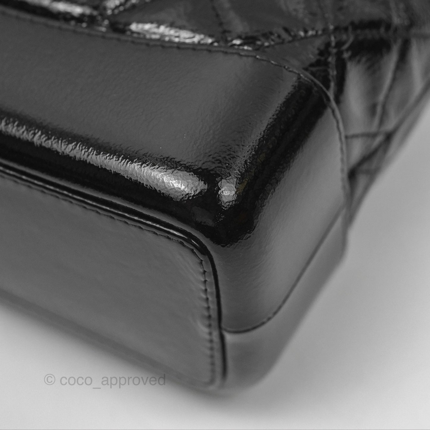 Chanel Small Gabrielle Backpack Black Patent Goatskin