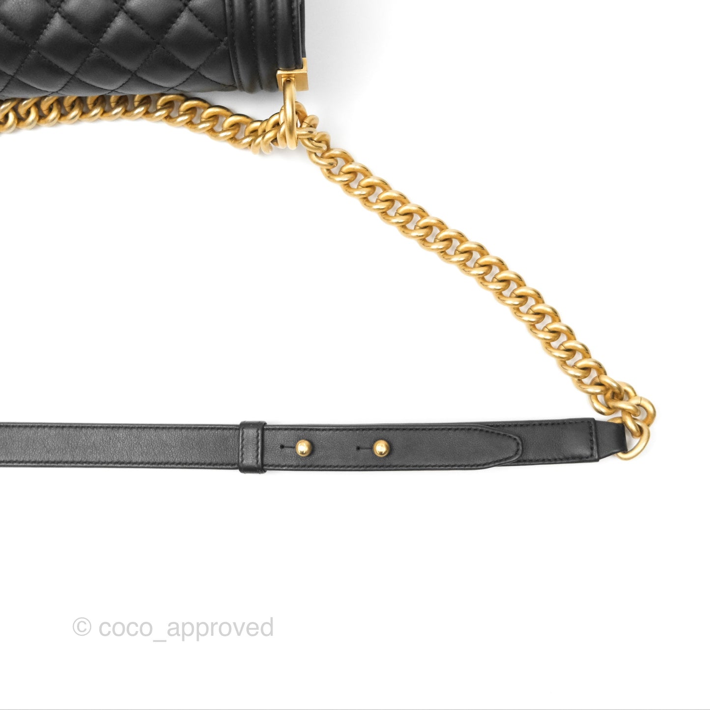 Chanel Quilted Medium Boy Black Calfskin Aged Gold Hardware