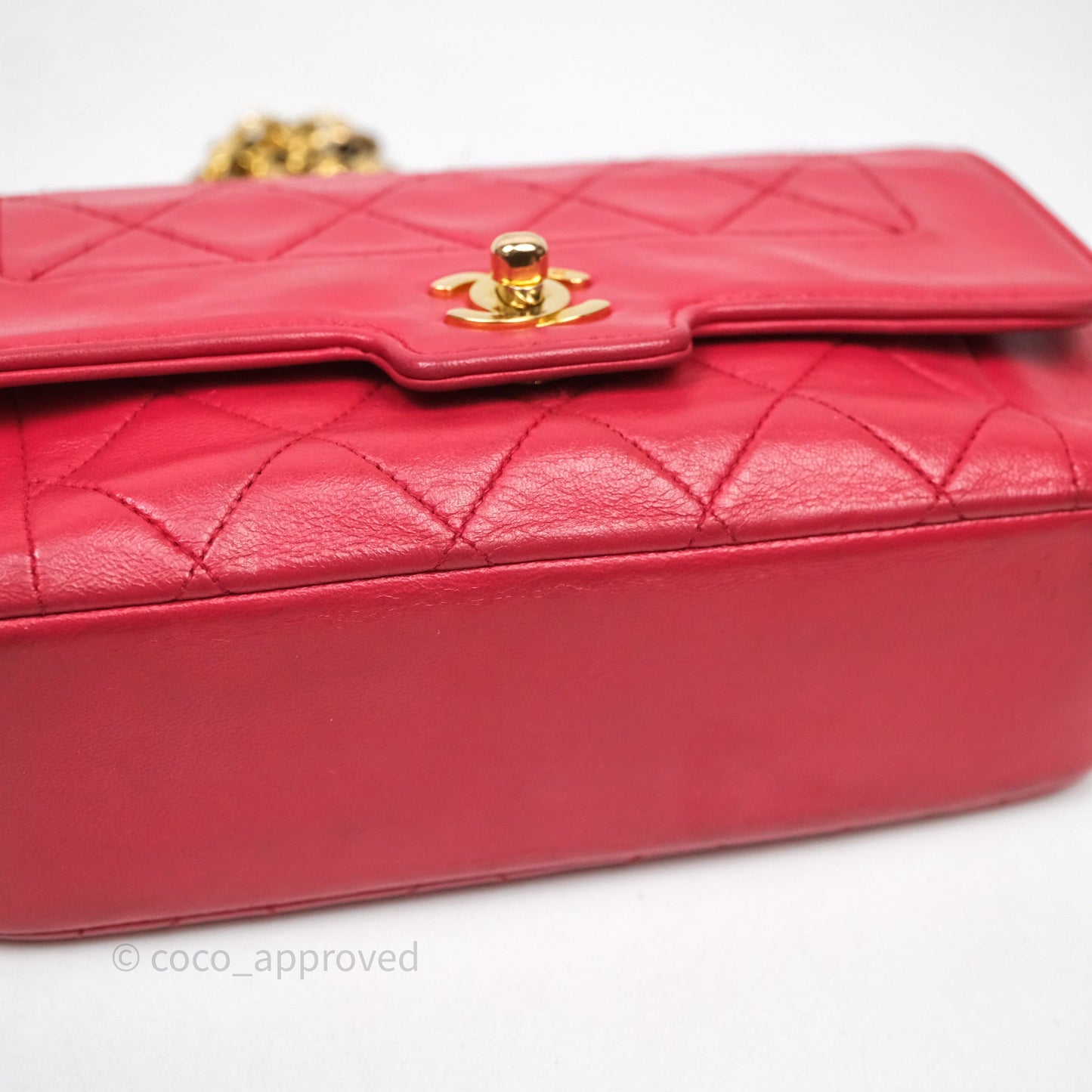 Chanel Vintage Mini Bijoux Chain Flap Bag Red Gold Hardware