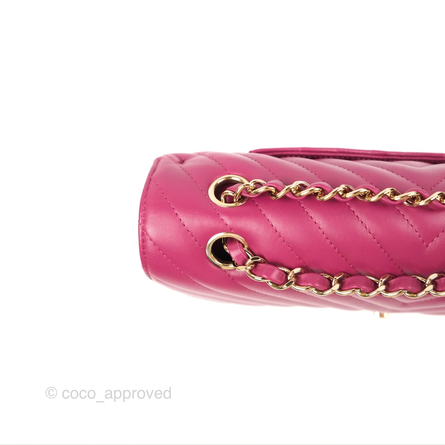 Chanel Medium Classic Flap Chevron Plum Pink Lambskin Gold Hardware