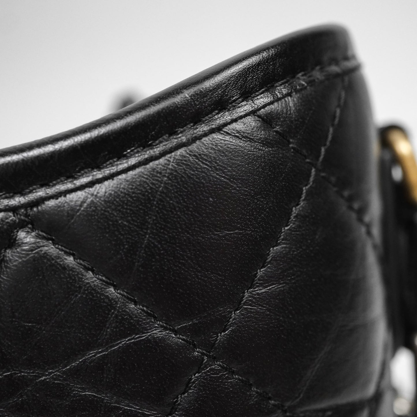 Chanel New Medium Gabrielle Hobo Quilted Black Aged Calfskin