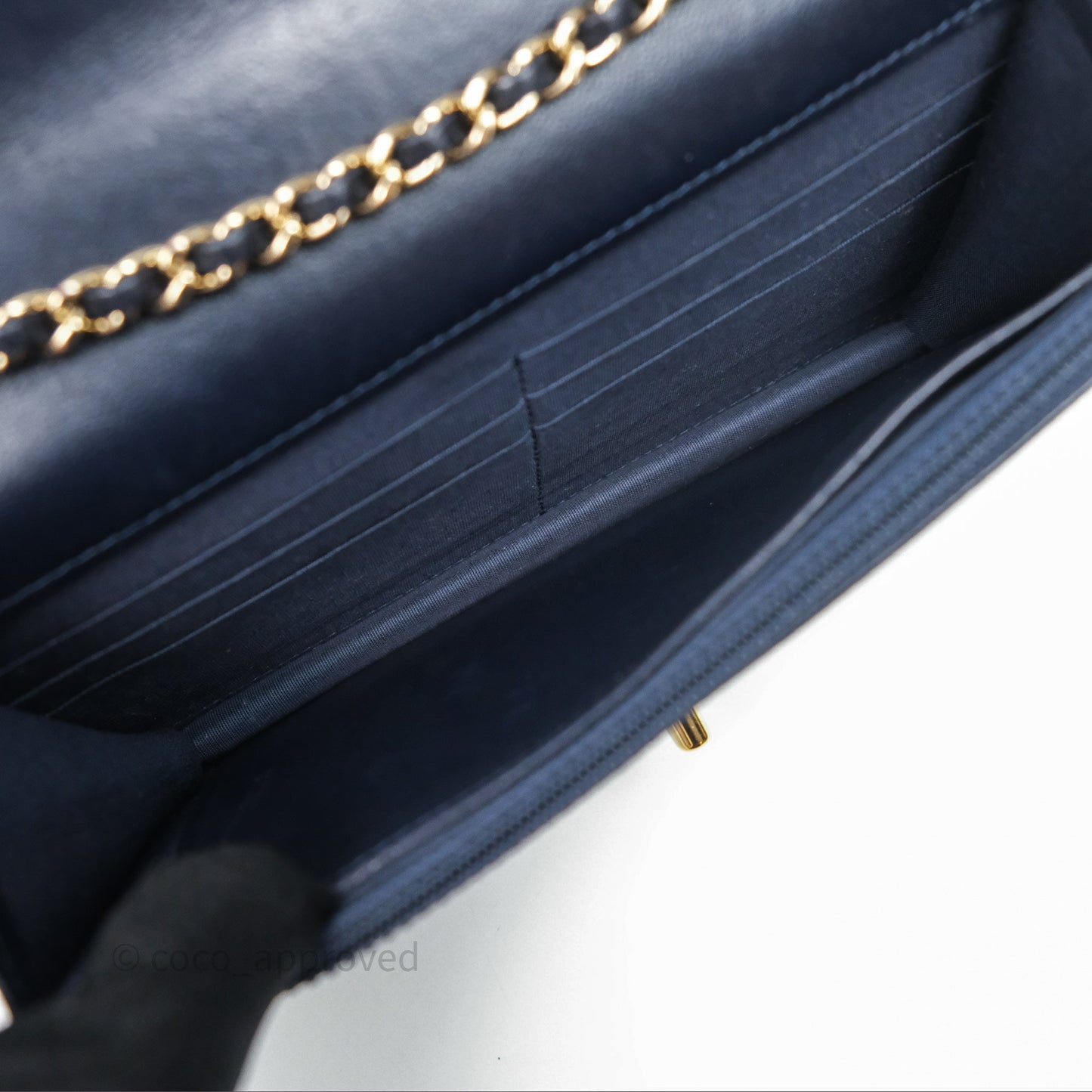 Chanel Trendy CC WOC Wallet On Chain Navy Lambskin Gold Hardware
