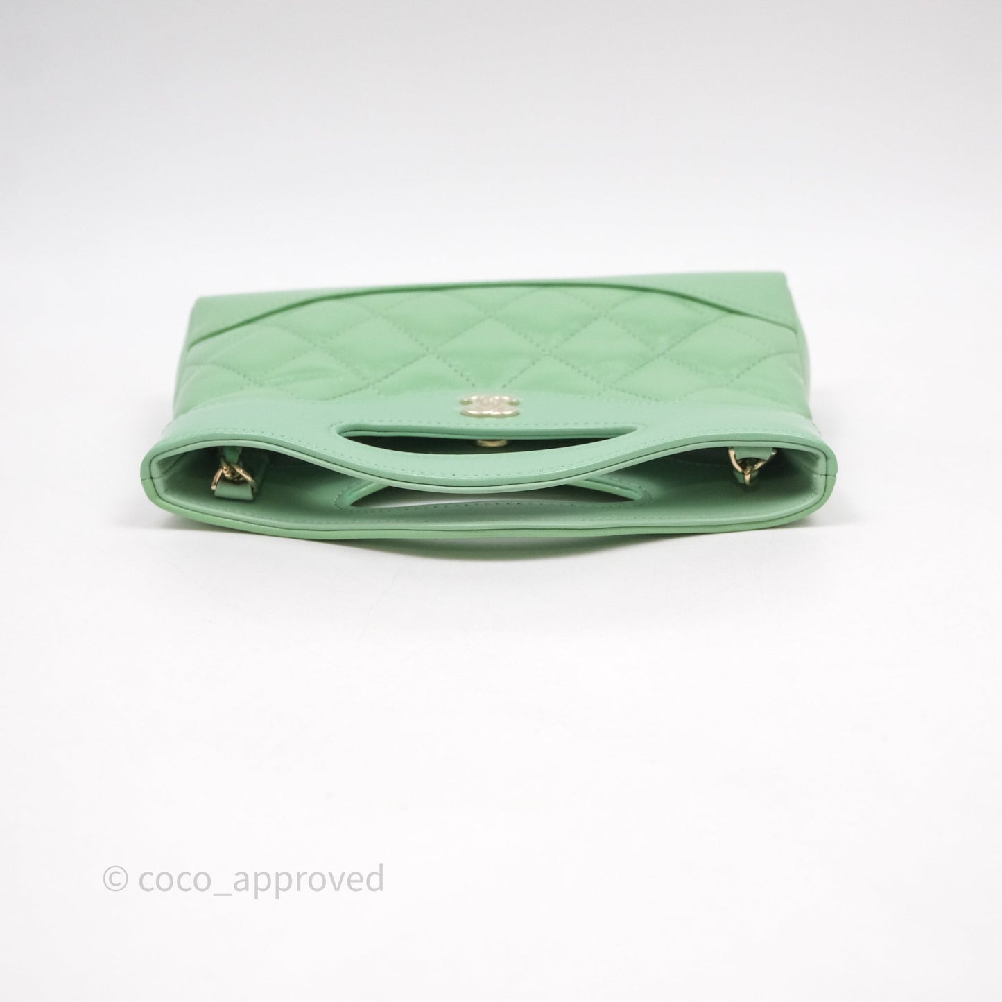 Chanel Nano 31 Green Shiny Lambskin Gold Hardware