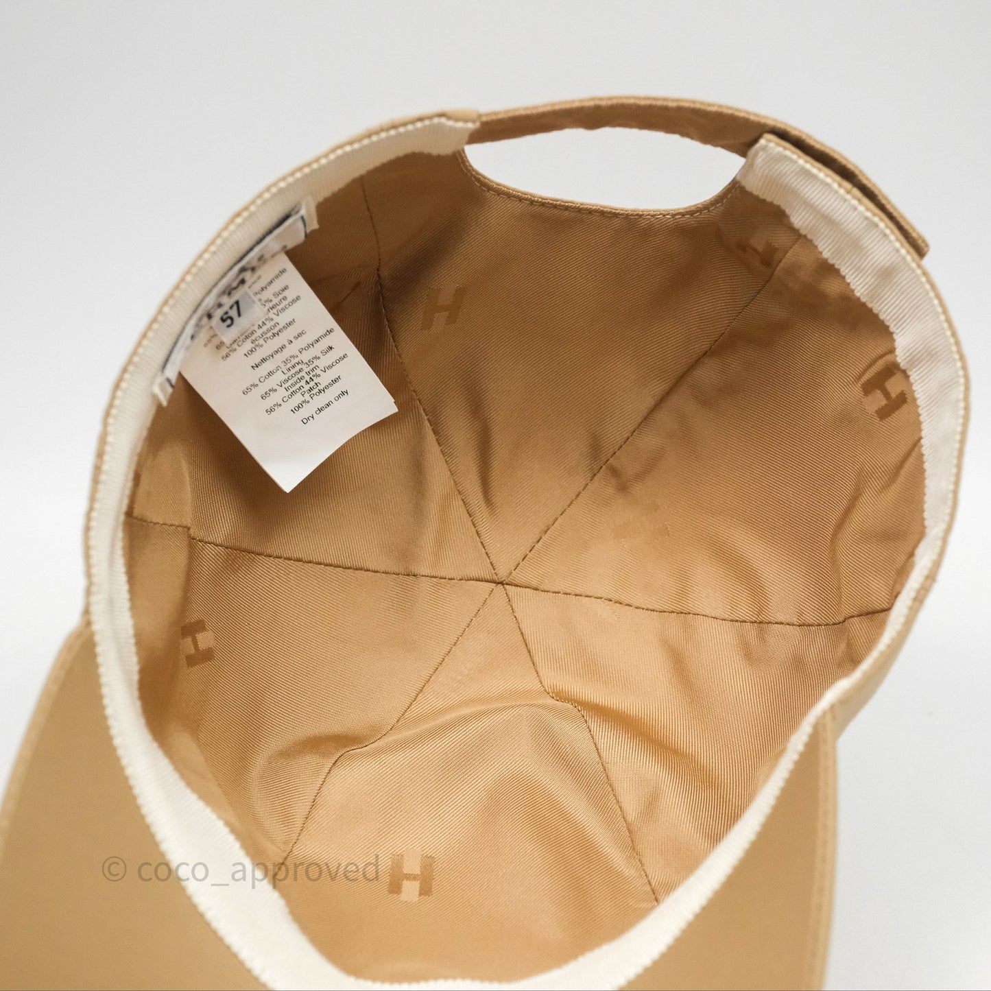 Hermès Serena Eperon D'Or Cap Beige Size 57