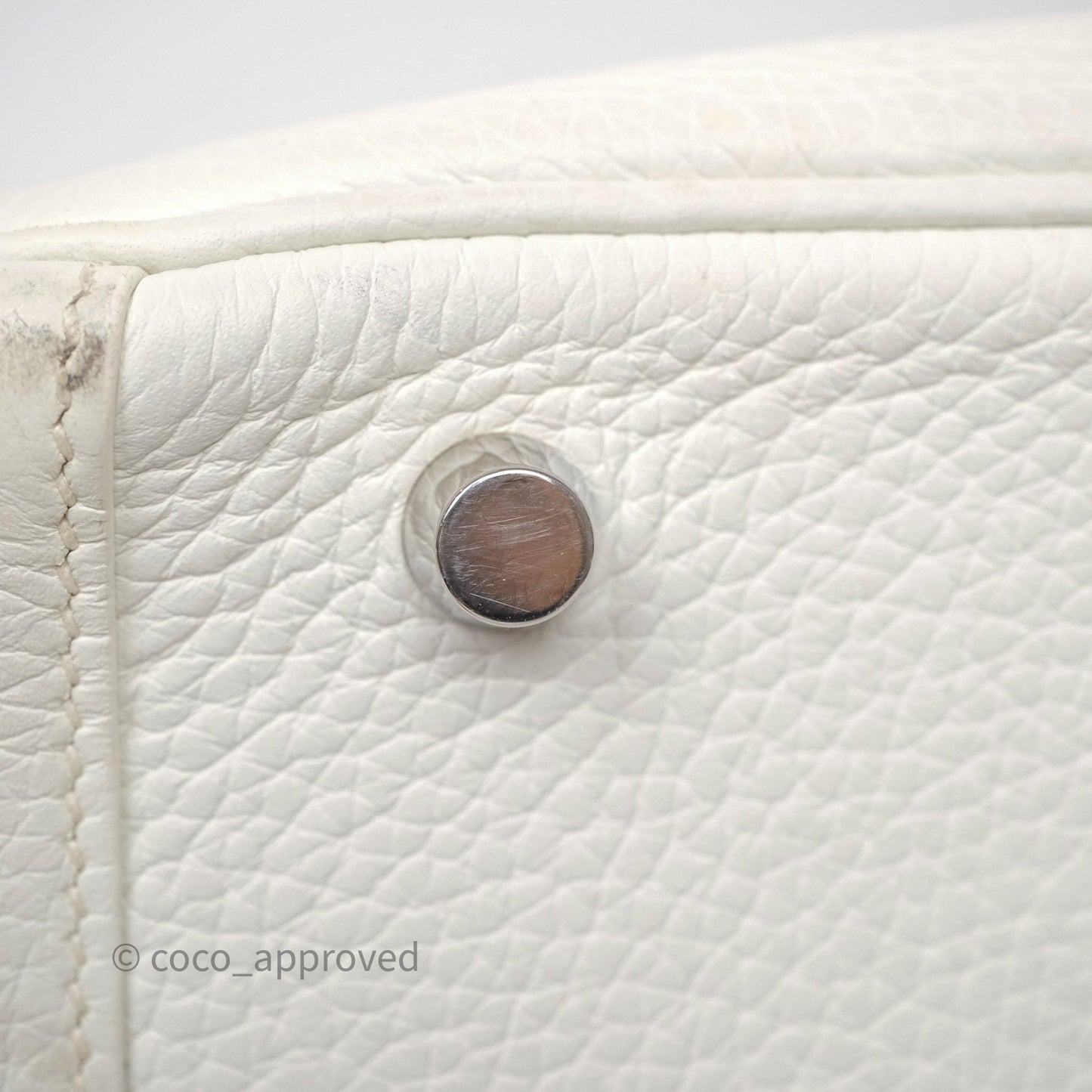 Hermès Lindy 30 White Clemence Palladium Hardware