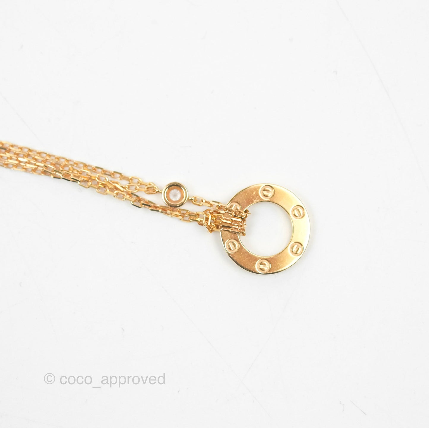 Cartier Love Necklace Rose Gold 2 Diamonds