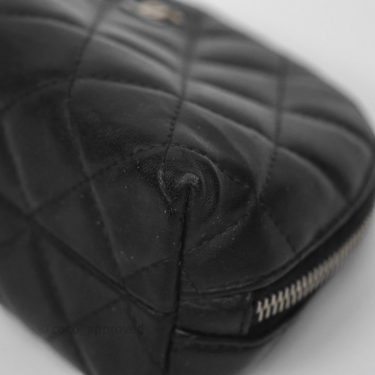 Chanel Cosmetic Case Black Calfskin Silver Hardware