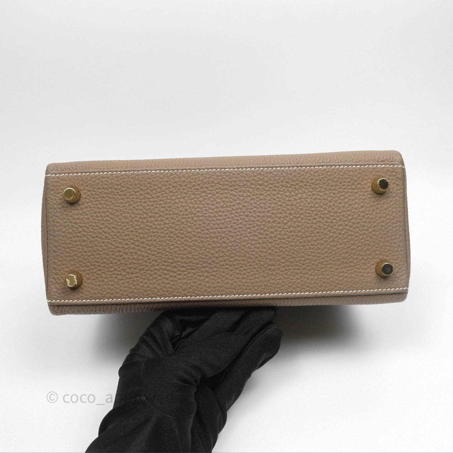 Hermès Retourne Kelly 25 Etoupe 18 Togo Gold Hardware