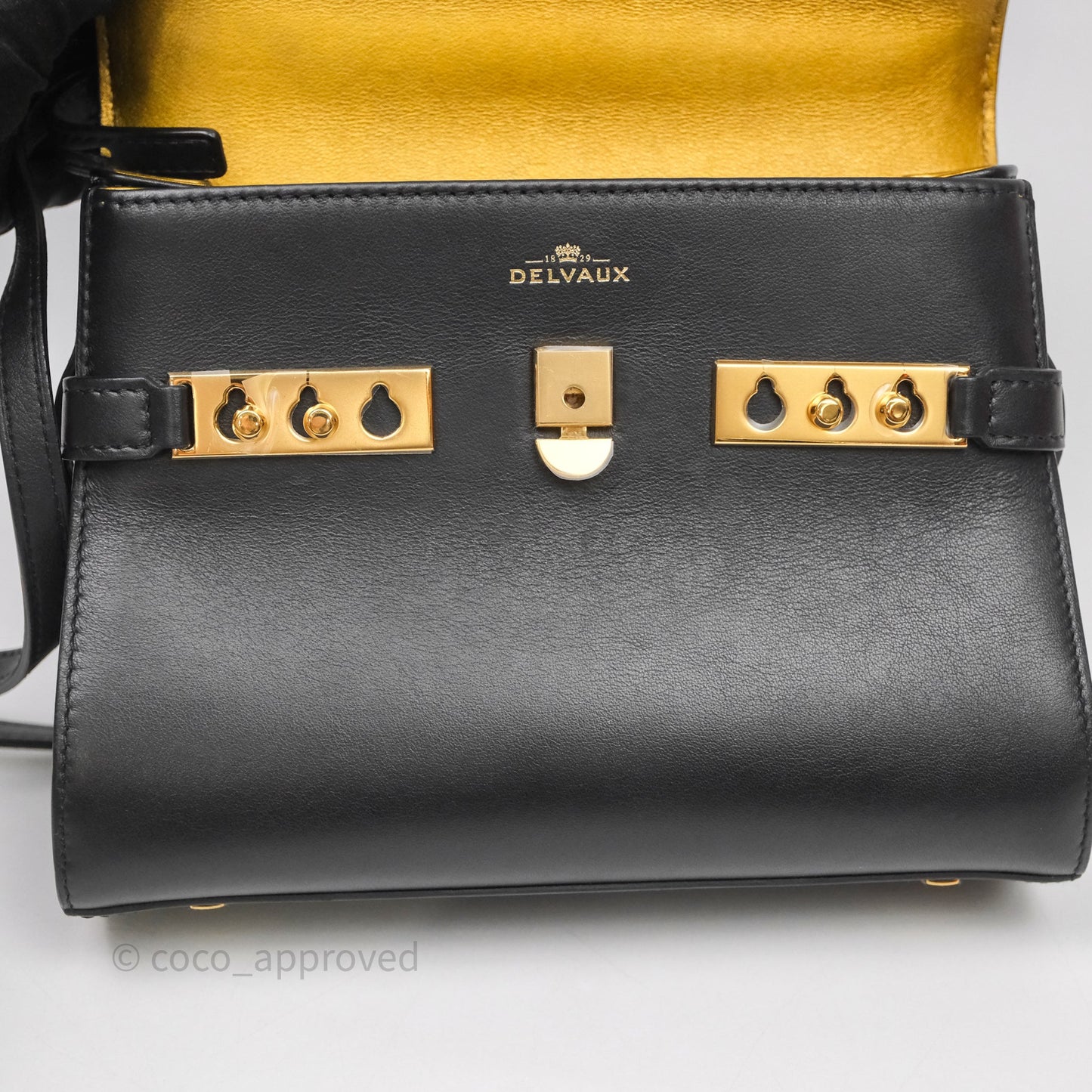 Delvaux Tempête Mini Black Calfskin Gold Hardware