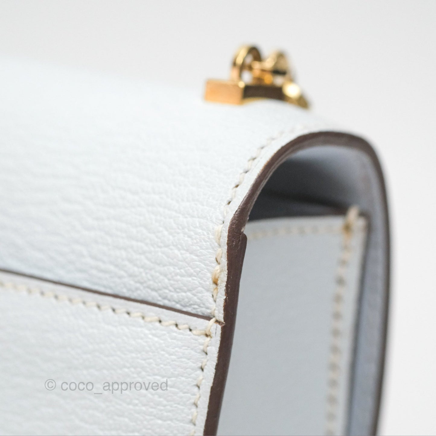 Hermes Mini Verrou Bleu Brume Chèvre Mysore Gold Hardware
