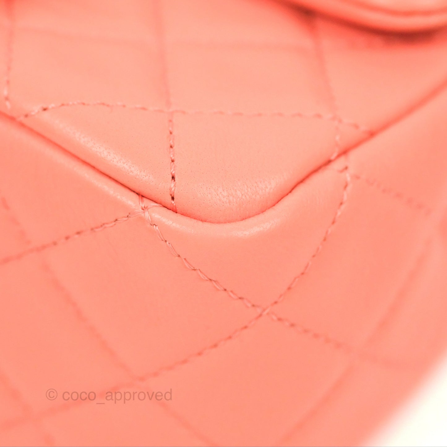 Chanel Pearl Crush Mini Square Quilted Pink Lambskin Aged Gold Hardware