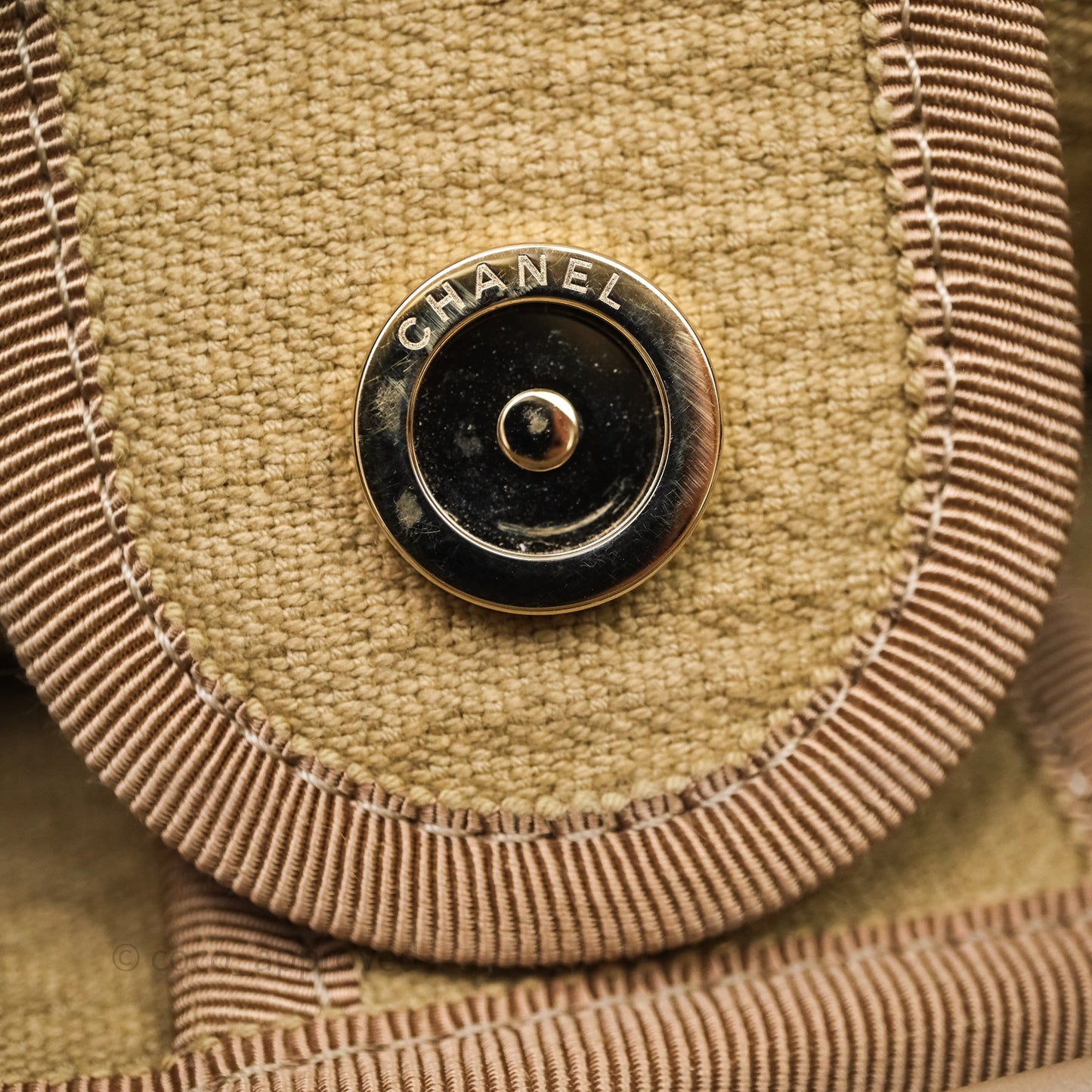 Chanel New Small Canvas Deauville Tote Beige Silver Hardware