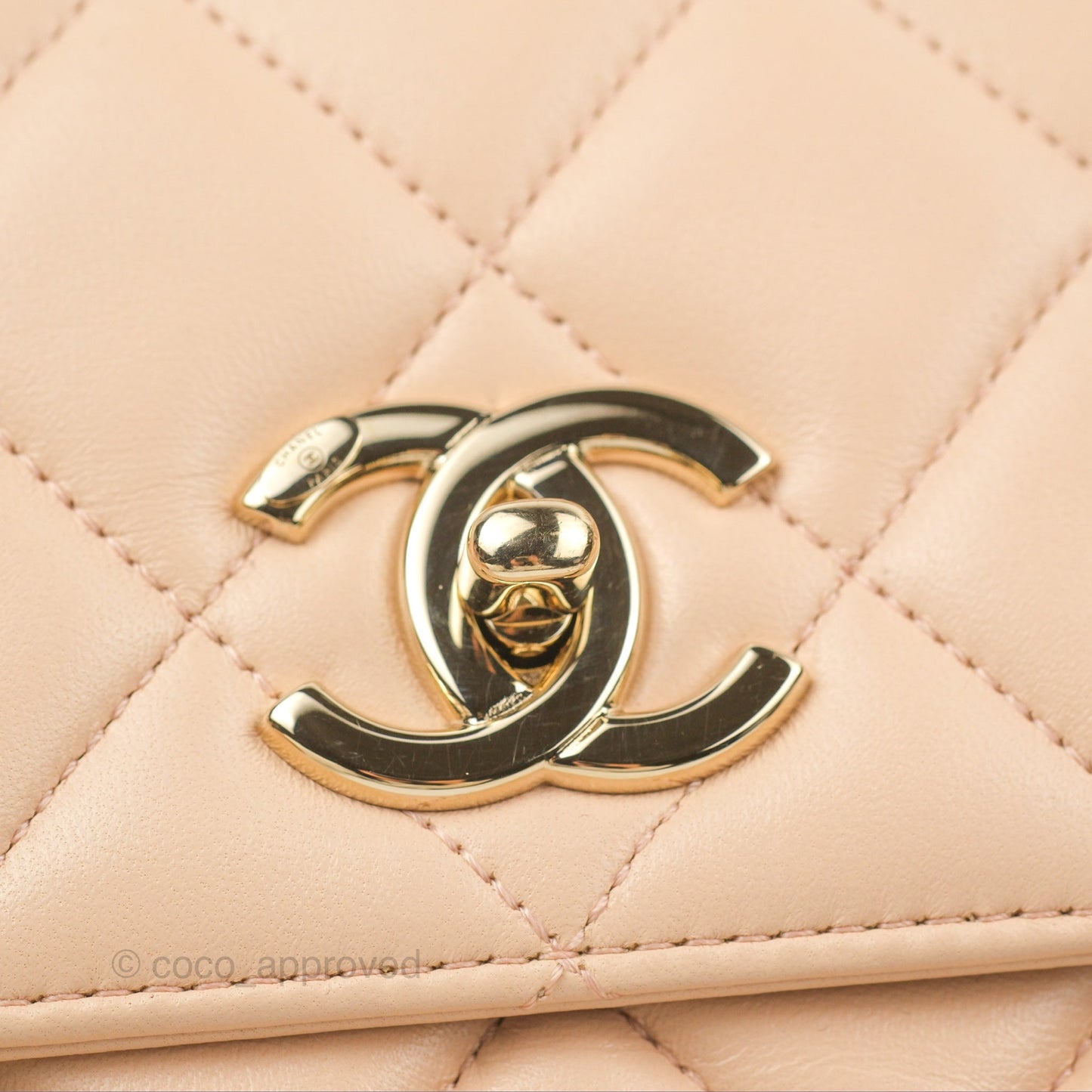 Chanel Small Trendy CC Light Beige Pink Lambskin Gold Hardware