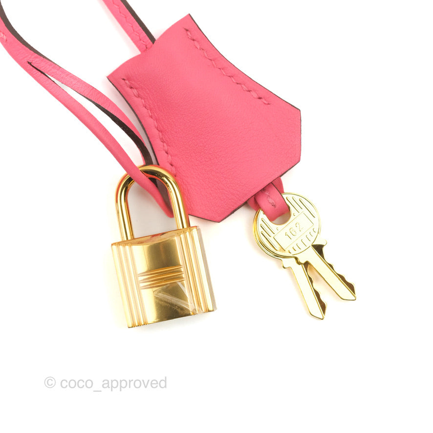 Hermès Retourne Kelly 25 Veau Swift Rose Azalee Gold Hardware