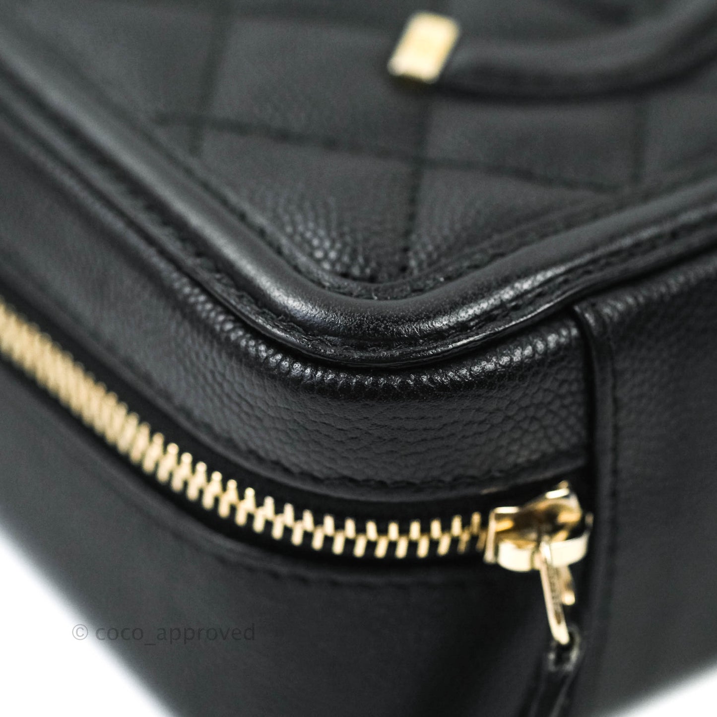 Chanel CC Filigree Vanity Clutch With Chain Caviar Black