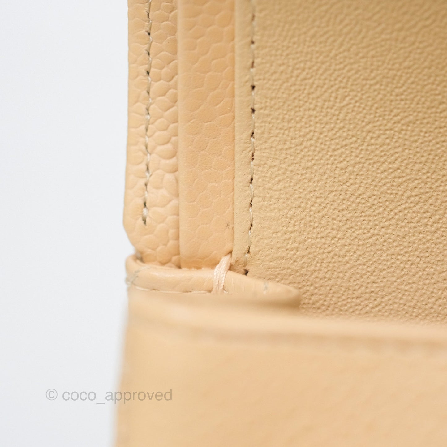 Chanel Small S/M Classic Flap Quilted Beige Caviar Gold Hardware