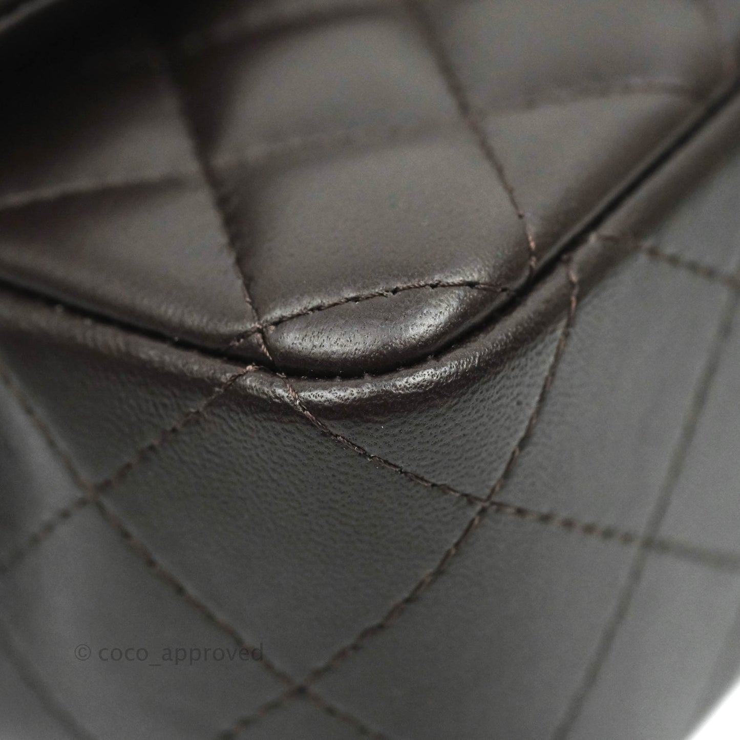 Chanel Quilted Mini Rectangular Lambskin Chocolate Brown Gold Hardware