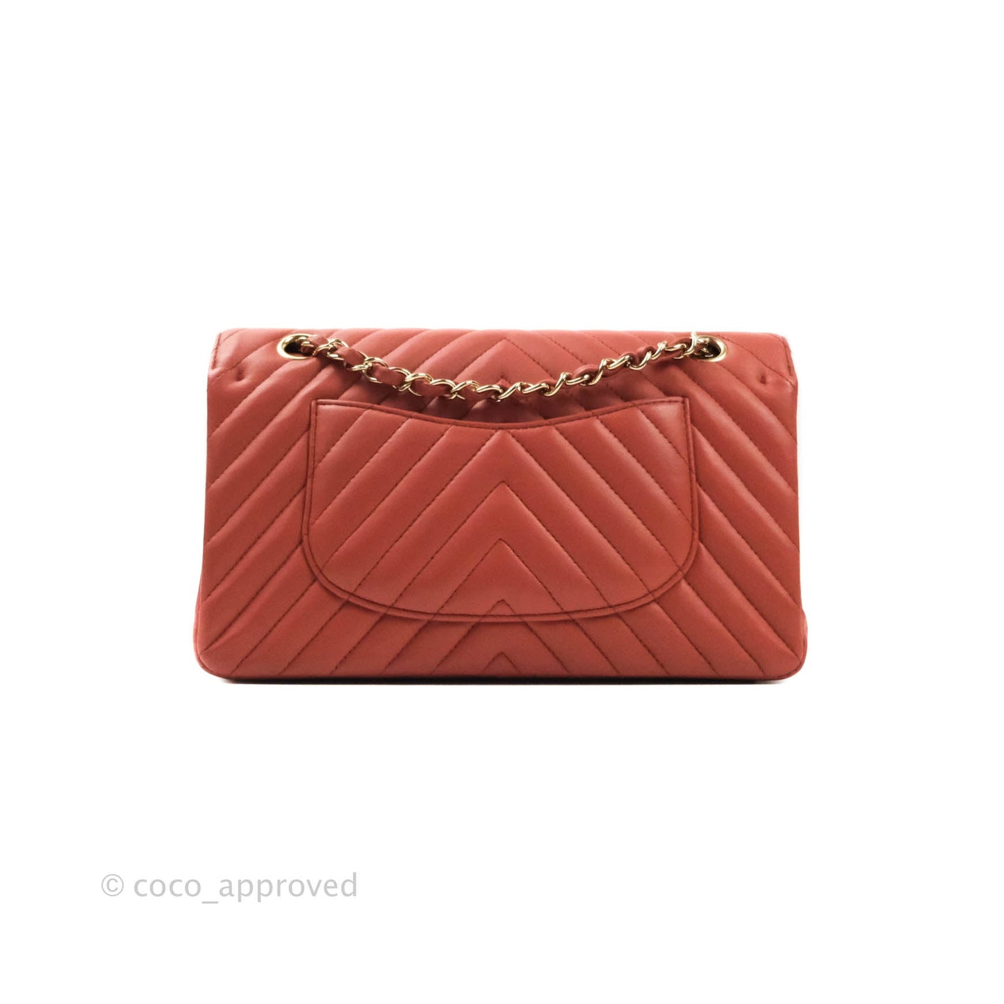 Chanel Classic Chevron M/L Medium Double Flap Rose Pink Lambskin Gold Hardware