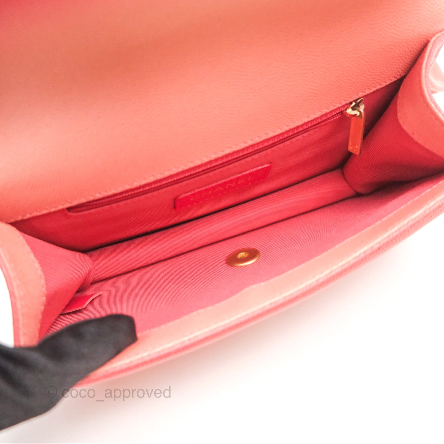 Chanel Sunset On The Sea Flap Bag Pink Caviar Aged Gold Hardware
