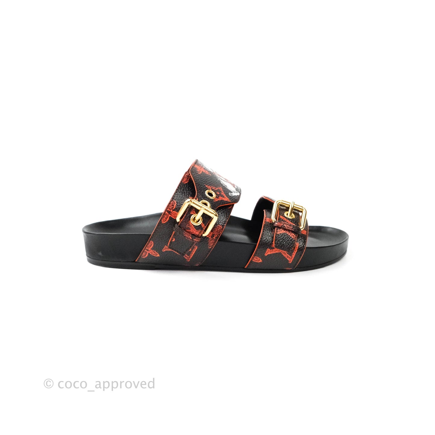 Louis Vuitton Bom Dia Monogram Canvas Orange Lining Flat Mule