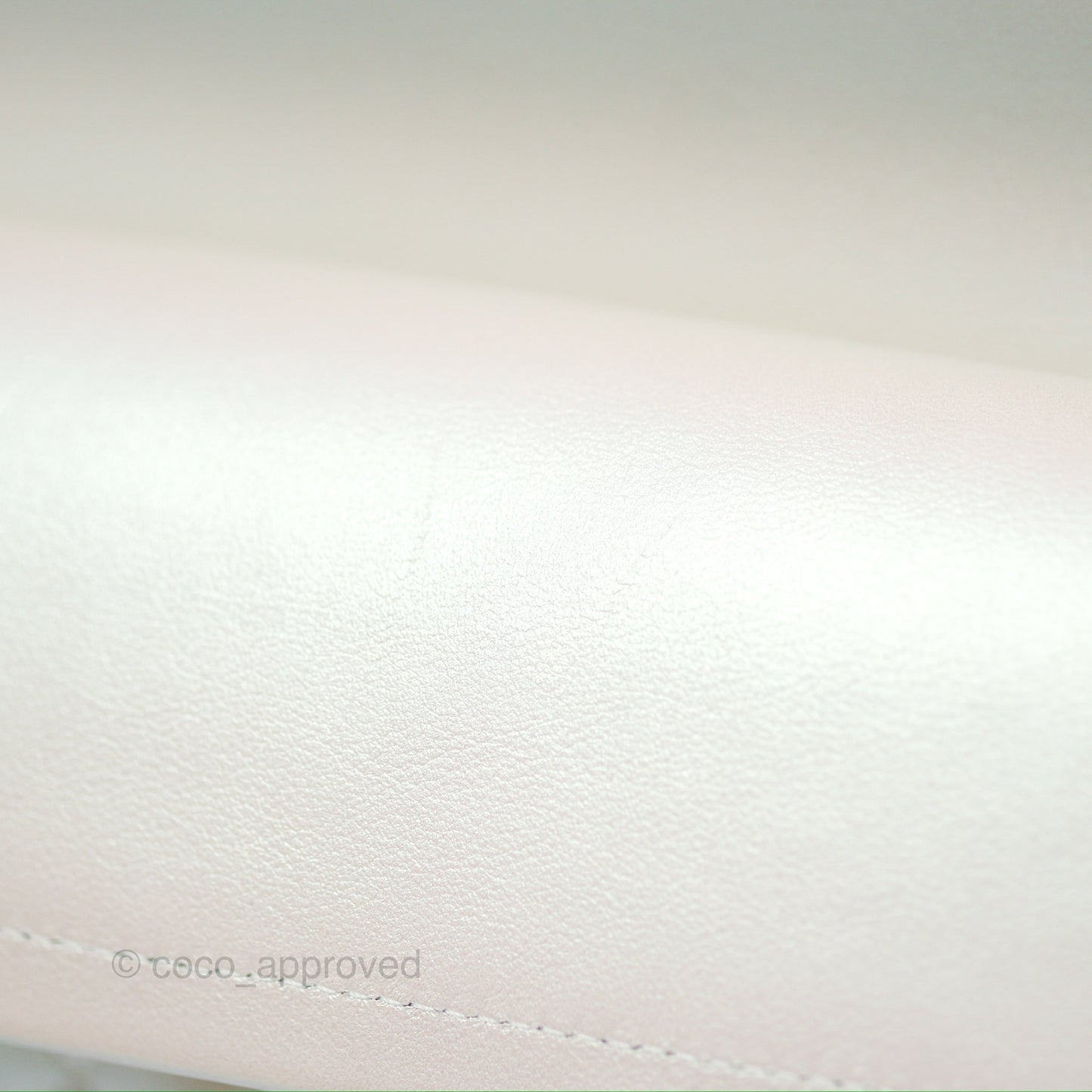 Chanel Classic M/L Medium Double Flap Iridescent White Calfskin Gold Hardware