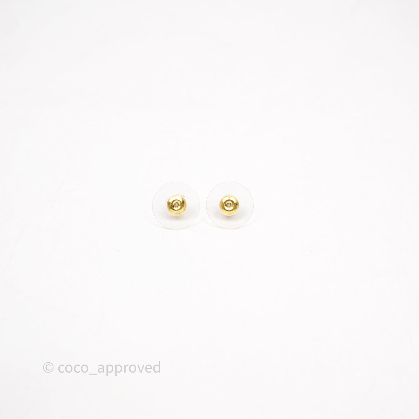 Chanel Crystals CC Round Drop Earrings Gold Tone 23P