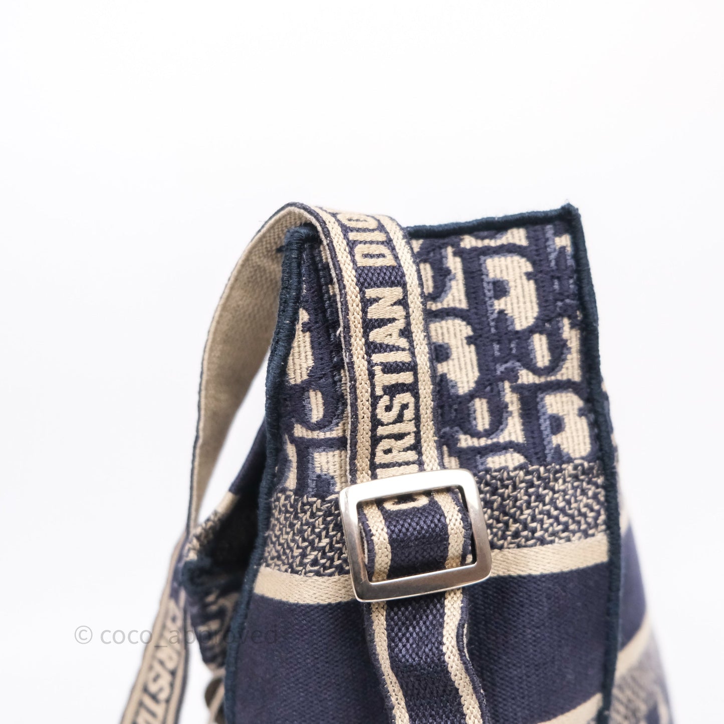 Christian Dior Medium DiorCamp Messenger Bag Oblique Embroidery Blue