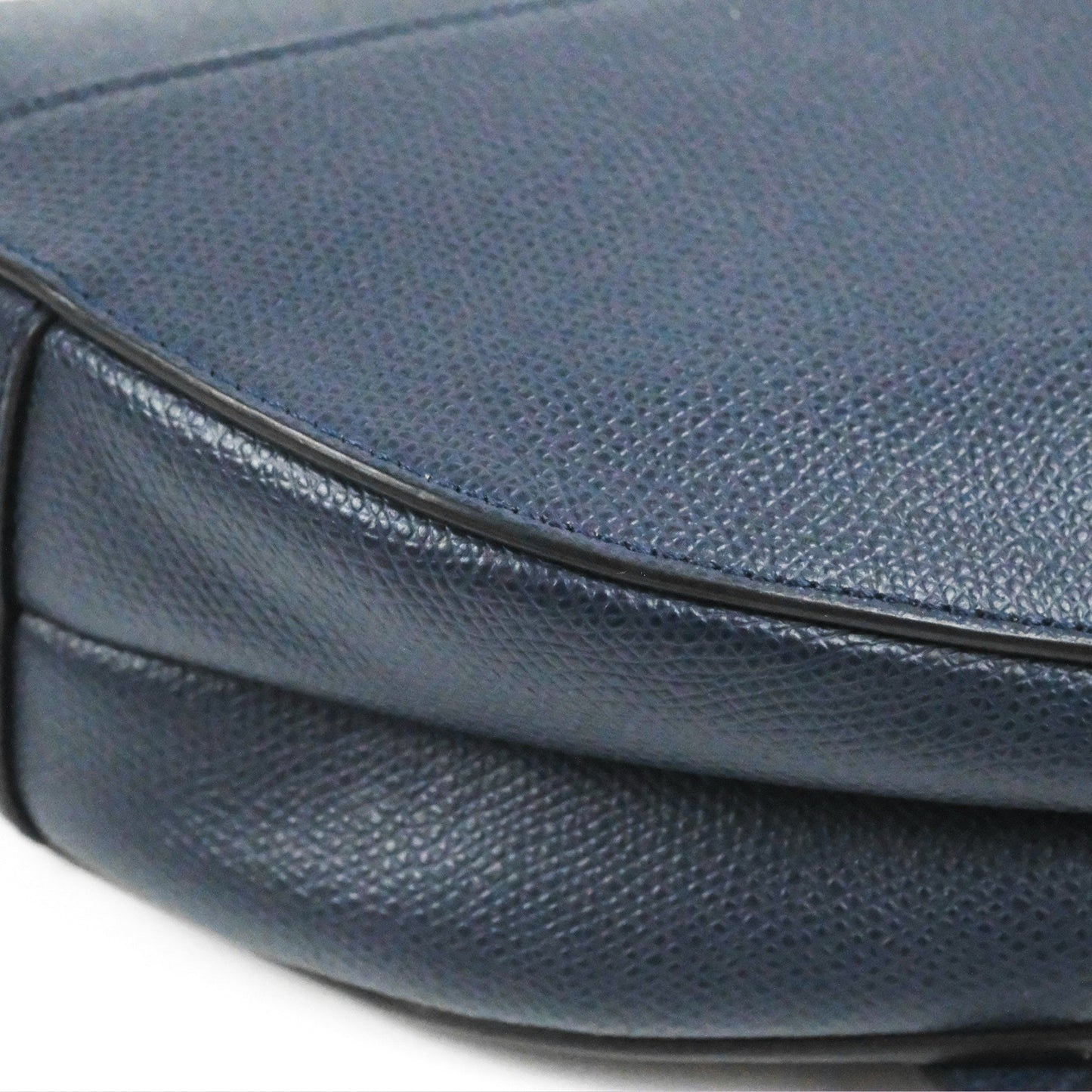 Christian Dior Saddle Bag Navy Grained Calfskin Gold Hardware
