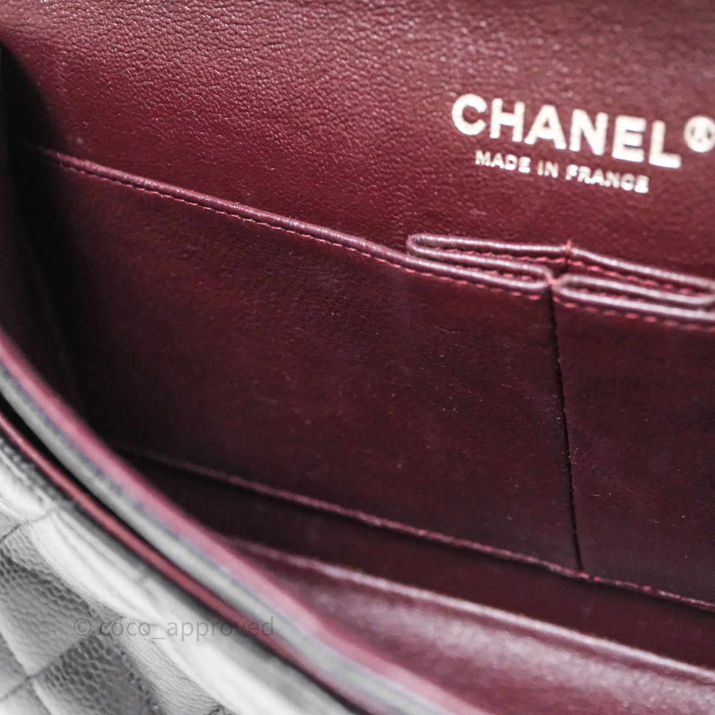 Chanel Classic M/L Medium Flap Quilted Black Caviar Silver Hardware